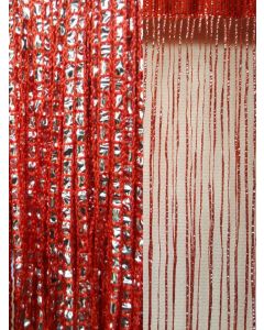 Draadgordijn Rood/zilver 90x250 