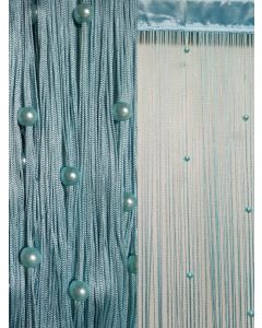 Helena draadgordijn met parels Baby Blue