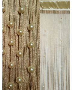 Helena draadgordijn met parels Beige